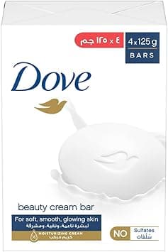 DOVE Moisturising Soap Bar Nourishing formula for all skin types, Original, With ¼ moisturising cream, 125g (Pack of 4) on Amazon.ae - Price Tracker