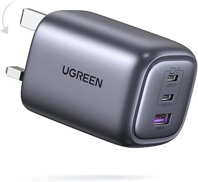 شاحن من يو جرين بمنفذ USB متوافق مع آيفون 15 و جالكسي S24 و ماك بوك، 3 منافذ، 65 واط، شحن سريع مع تقنية GaN | محول شحن 3 منافذ USB نوع سي صغير الحجم متوافق مع ايفون 17 برو ماكس، جالكسي اس 25 الترا، ايباد، ماك بوك اير على Amazon.sa - متتبع الأسعار