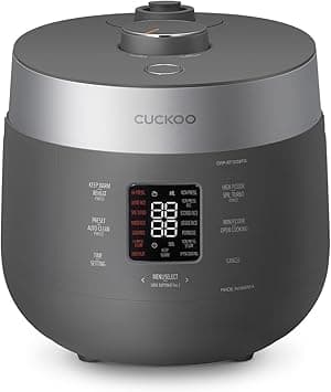 CUCKOO CRP-ST1009FG 10-Cup (Uncooked) / 20-Cup (Cooked) Twin Pressure Rice Cooker & Warmer with Nonstick Inner Pot, 16 Menu Modes, 3 Voice Guide, Auto Clean (Gray) on Amazon.ae - Price Tracker