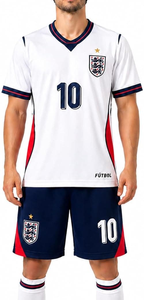 OVERS England Football Jersey Set for Kids, Youth & Men – Short Sleeve Soccer Shirt & Shorts, Breathable Sports Uniform for Match. على Amazon.ae - متتبع الأسعار
