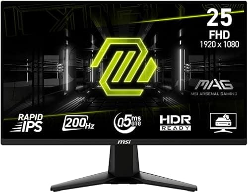 MSI MAG 255F E20 25-inch 1920 x 1080 (FHD) Gaming Monitor, 200Hz, Adaptive-Synch, HDMI, DisplayPort, VESA Mountable, Tilt, Height Adjustable, Speaker, 0.5ms, Black on Amazon.ae - Price Tracker
