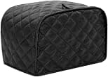 JIAKAI Toaster Cover, Polyester Fabric Quilted Four Slice Toaster Appliance Dust-proof Cover For Kitchen Small Appliance Dust Cover and Fingerprint Protection ( Black) - Best Deal Finder