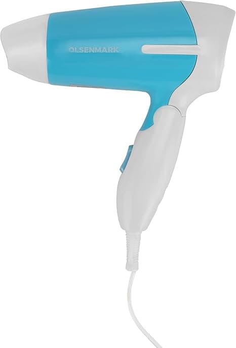 Olsenmark 850 W Travel Hair Dryer OMH4101 with Foldable Handle, 2 Speed Control, Overheat Protection and Compact, Lightweight, Travel Friendly,Salon and at Home Styling, 2 Years Warranty on Amazon.ae - Price Tracker