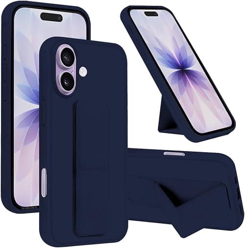 MARGOUN For iPhone 17 Case Cover Finger Grip Holder Phone Car Magnetic Multi-function Shockproof Protective Case Two-in-One Phone Holder Case (Dark Blue, iP 17) على Amazon.ae - متتبع الأسعار
