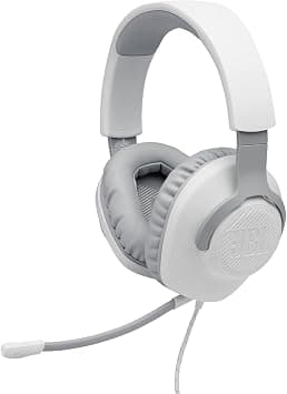 JBL Quantum 100 White Wired over-ear gaming headset with a detachable mic - متتبع أسعار Amazon.sa