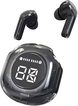 Wireless Earbuds with Transparent Charging Case, LED Battery Display, Black on Amazon.ae - Price Tracker