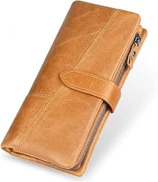 Cowhide Leather Vintage Wallet Male Wallet Men Long Clutch Bag with Coin Purse Zipper Pocket Card Wallets For Women, on Amazon.ae - Price Tracker