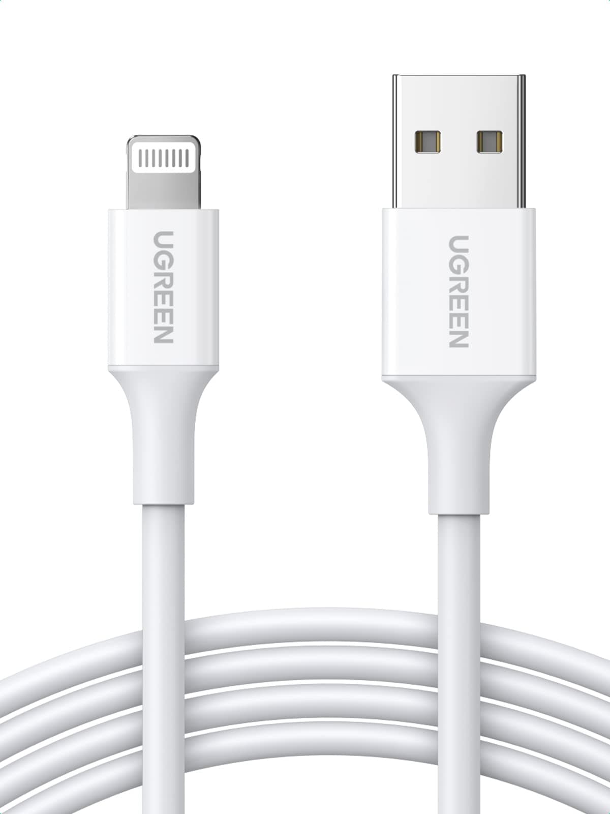 UGREEN iPhone Charger Cable 1M [MFi Certified] Lightning Cable 2.4A, USB A to Lightning Cord Power Delivery PD 20W, Compatible for iPhone 14/14 Pro/Plus/Pro Max, 6-13 All Series, iPad on Amazon.ae - Price Tracker