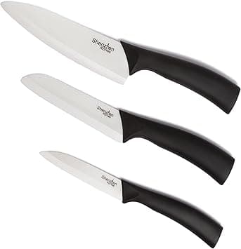 Shenzhen Knives White Ceramic Knife Set - 3-Piece Kitchen Knives Bundle: 6" Chef's, 5" Slicing, and 4" Paring Knife. Lightweight Kitchen Cutlery for Precision Slicing and Cooking on Amazon.ae - Price Tracker