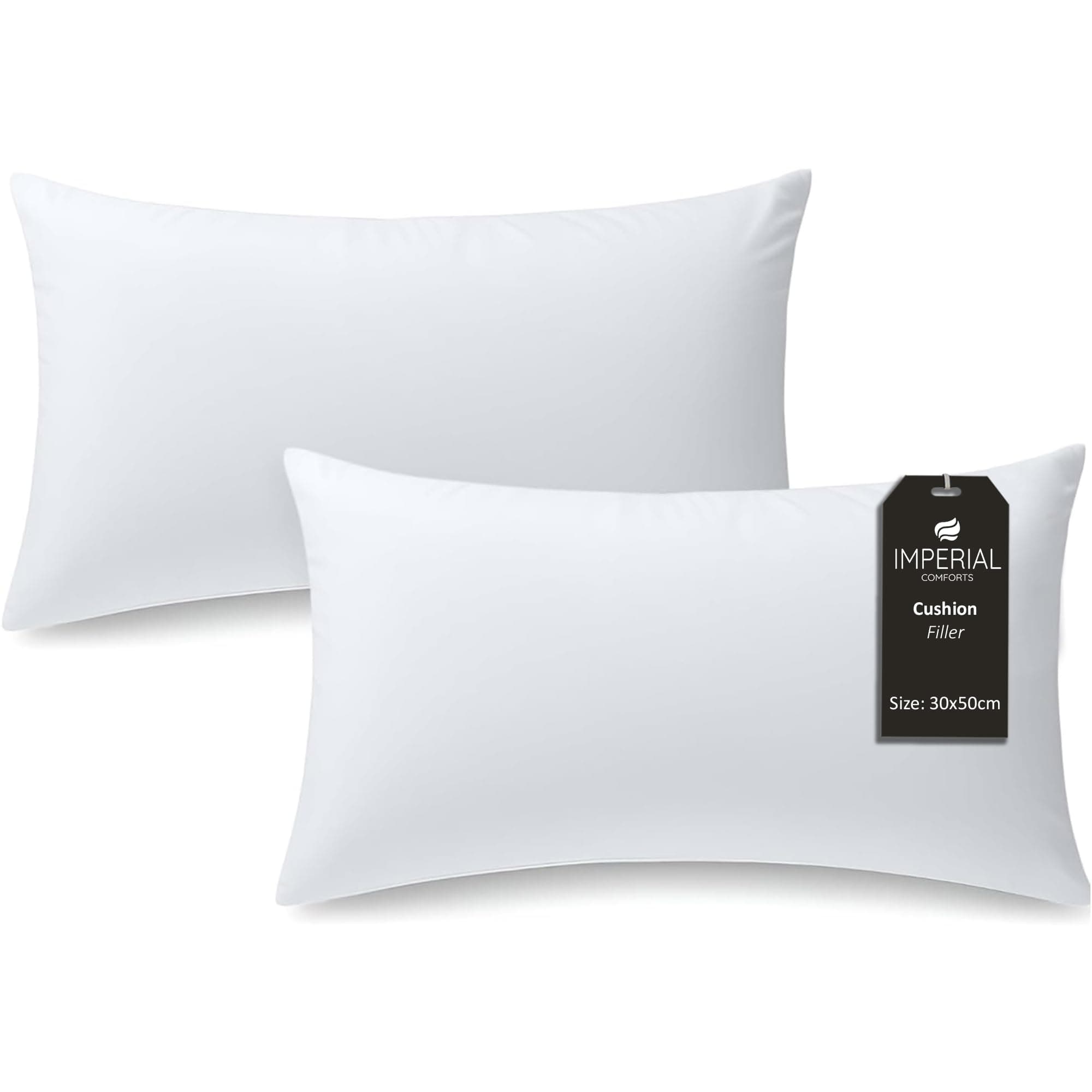 Imperial Comforts® Premium Cushion Inner Pads (Pack of 2), 30 x 50 cm (12" x 20") Throw Pillow Cushion Stuffer Inserts, Hollowfibre Pillows (White) on Amazon.ae - Price Tracker