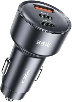 شاحن سيارة 65 واط من توكي، شحن سريع بـ 3 منافذ (2 USB-C + 1 USB-A)، يشحن حتى 3 اجهزة في وقت واحد، متوافق مع سلسلة ايفون 17/16/15/14، سامسونج S26/S25/S24، ايباد على أمازون - دليلك لأفضل العروض