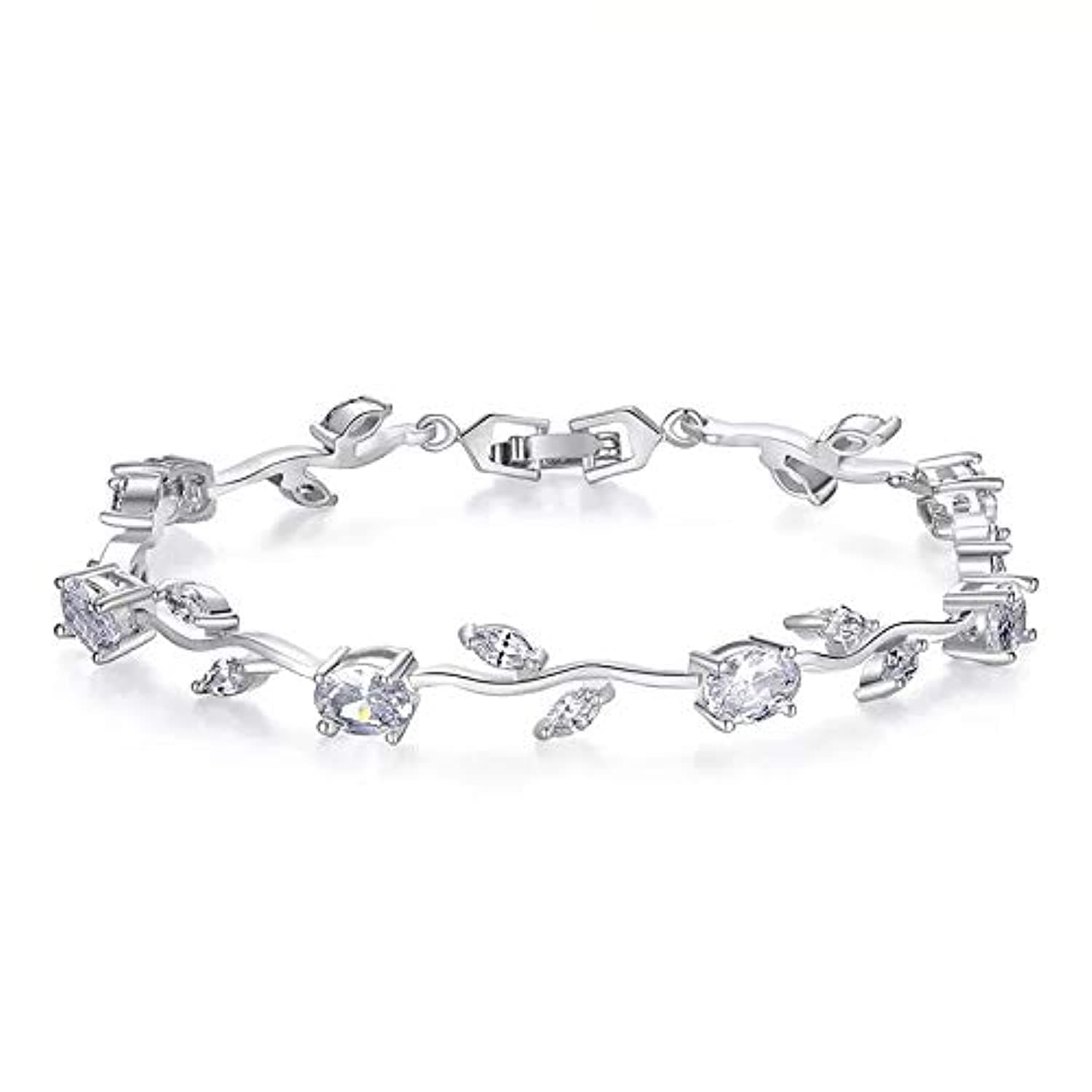 Shining Diva Fashion Crystal Bracelet for Women and Girls (Silver) (rrsd9961b) on Amazon.ae - Price Tracker