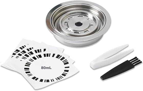 Reusable Coffee Capsule Adapter, 80 ML Stainless Steel Coffee Pod Adapter Coffee Pod Converter with 4 Stickers Compatiable for Vertuo Next/Vertuo POP/Delonghi ENV135/Vertuolline GCA1 on Amazon.ae - Price Tracker