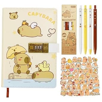 Diary with Lock for Girls, Secret Journal Notebook with Pen & Stickers, Cute Back to School Gift Set for Teens Age 7-13, Personal Journal Birthday Present Idea (1 Set) على Amazon.ae - متتبع الأسعار