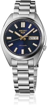 Seiko SRPL55K1 5 Sports SNXS Stainless Steel Automatic Watch for Men, 37.4 mm Case Size, Blue/Silver - Best Deal Finder