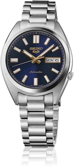 Seiko SRPL55K1 5 Sports SNXS Stainless Steel Automatic Watch for Men, 37.4 mm Case Size, Blue/Silver - متتبع أسعار Amazon.sa