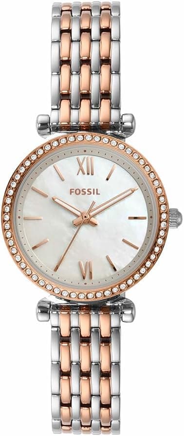 Fossil Women's Carlie Mini Three Hand, Silver-Tone Stainless Steel Watch, ES4649 on Amazon.ae - Price Tracker
