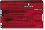 Victorinox, Swiss Card Classic, Swiss Made Pocket Tool, Multi Tool, Credit Card Size, 10 Functions, Emergency blade, Scissors, Red Transparent - Best Deal Finder