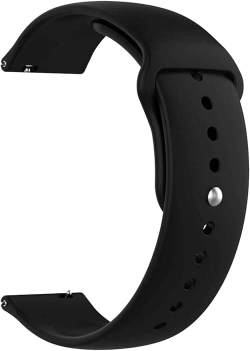 Prolet Soft Silicone Watch Band Strap & Rust Free Button Compatible With (ONLY 20mm Lugs Size) Amazfit GTS 2 Mini, Amazfit Bip,Amazfit GTS, Samsung Galaxy Watch 4/ Watch 5-(Black) على Amazon.ae - متتبع الأسعار