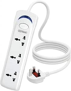 UNIPOWER 3-in-1 Power Socket EX-1242 with 3 Way Outlets – 3 Meter Extension Cord, Universal Multi Plug Power Strip with Overload Protection, White on Amazon.ae - Price Tracker