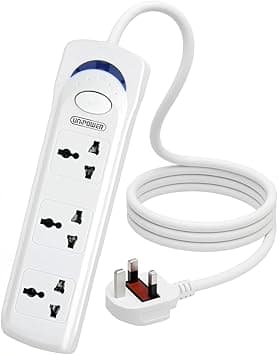 UNIPOWER 3-in-1 Power Socket EX-1242 with 3 Way Outlets – 3 Meter Extension Cord, Universal Multi Plug Power Strip with Overload Protection, White - Amazon.ae Price Tracker