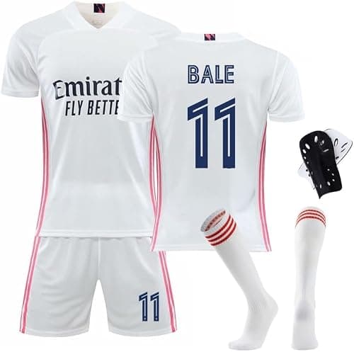 RMA 2020/21 Season League Home Jersey Kit – BALE #11 – Boys, Teens & Men Football Uniform with Shorts & Socks, Breathable Soccer Shirt (16–3XL) على Amazon.ae - متتبع الأسعار