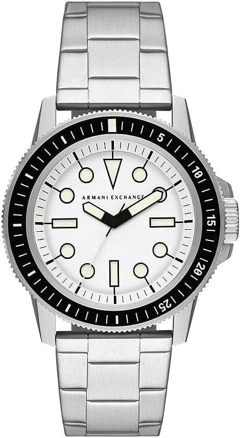 Armani Exchange Dreizeiger-Edelstahluhr für Herren, 44 mm Gehäusegröße mit Edelstahlarmband on Amazon.ae - Price Tracker