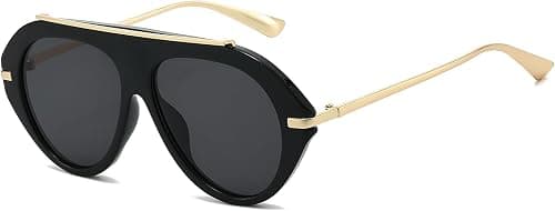 SYOSI Oversized Retro Pilot Sunglasses for Women and Men, Vintage 70s Inspired Round Double Bridge Frame Design, UV400 Protection, Stylish Shades Ideal for Driving, Outdoor Activities and Daily Wear on Amazon.ae - Price Tracker
