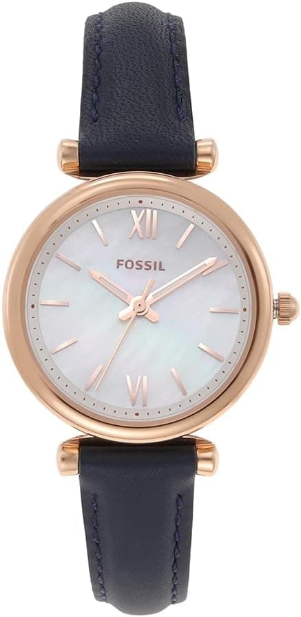Fossil Carlie Mini Women's Mother Of Pearl Dial Leather Analog Watch - ES4502 on Amazon.ae - Price Tracker