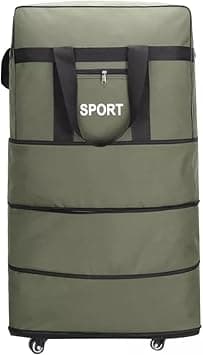 YU WELL Expandable Rolling Duffle Bag Wheeled Luggage Foldable Suitcase (Duffle Bag/Wheels, Green, Large/3 Layer) on Amazon.ae - Price Tracker