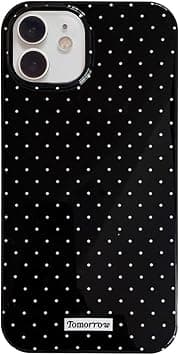 inewateri Compatible with iPhone 12/iPhone 12 Pro Case with Cute Fashion Polka Dot Aesthetics Design Simple Cases for Soft TPU Slim Protection Cover-Black - Best Deal Finder