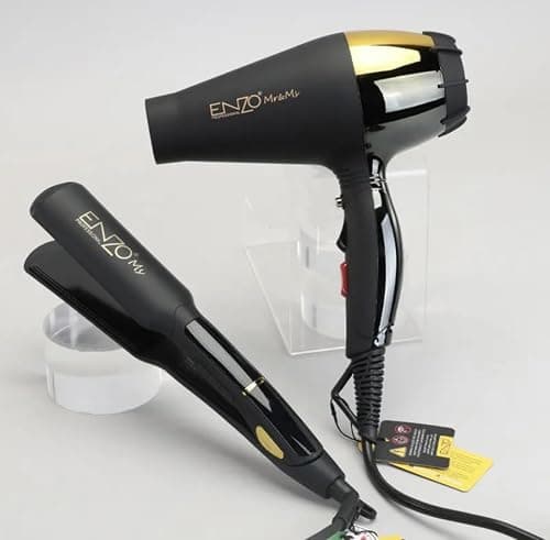 ENZO Professional EN-3960 Ionic Hair Dryer + Tourmaline Straightener + 4 Nourishing Hair Serums – Professional Styling Kit, Gift Box Included - Intl Version on Amazon.ae - Price Tracker
