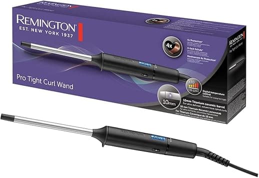 Remington Hair Curler [Ultra Thin 10mm: Very Tight Curls] Pro Tight Curl (4x Protection: Ceramic, Tourmaline Ionic, Anti-Static, LCD Screen, 10 Settings 130-220 °C) Curling Iron CI6X10 on Amazon.ae - Price Tracker