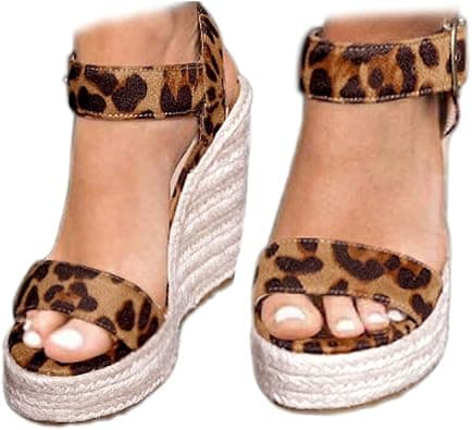 VICKI·VICKI Women's Platform Wedges heels Sandals Wedge Espadrilles Ankle Strap على Amazon.ae - متتبع الأسعار