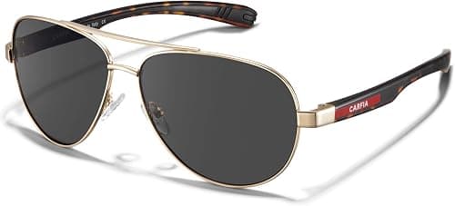 CARFIA Trendy Pilot Polarized Sunglasses for Men UV400 Lenses, Lightweight TR90 Outdoor Eyewear CA5391 on Amazon.ae - Price Tracker
