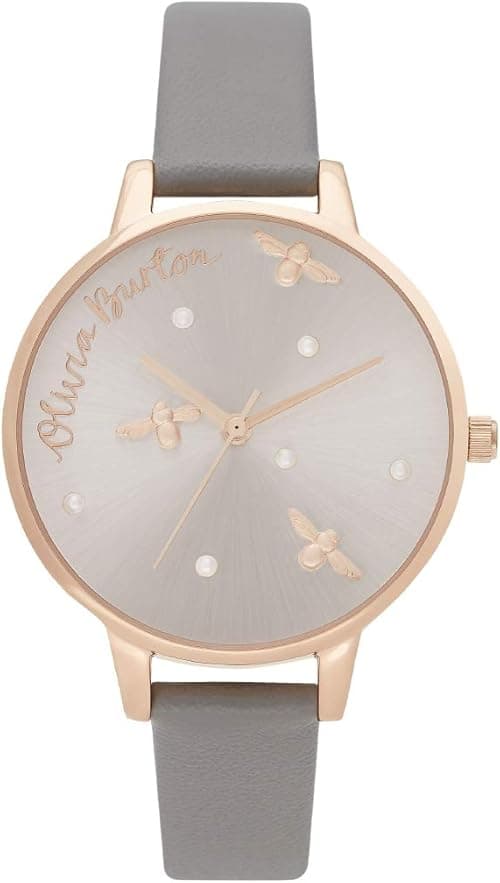Olivia Burton PEARLY QUEEN WOMENS SILVER & FAKE PEARL & BEE DIAL IONIC PLATED ROSE GOLD STEEL Watch - OB16PQ03 on Amazon.ae - Price Tracker