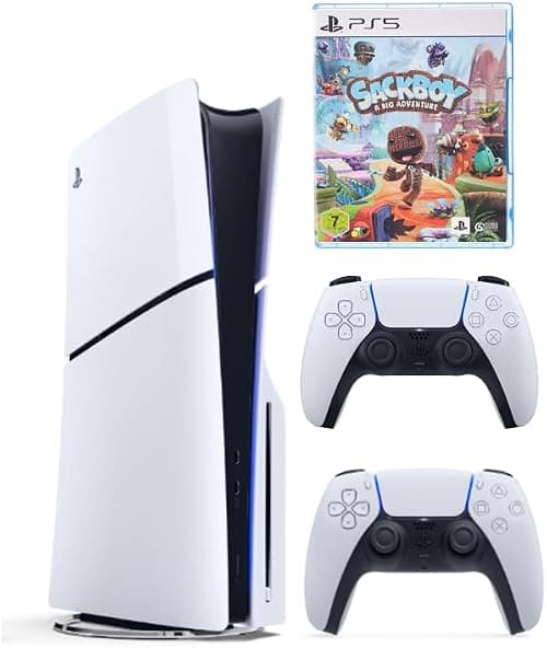 Sony PlayStation 5 Slim Disc Console with Extra Dualsense White Controller and Sackboy: A Big Adventure (PS5) - International Version on Amazon.ae - Price Tracker