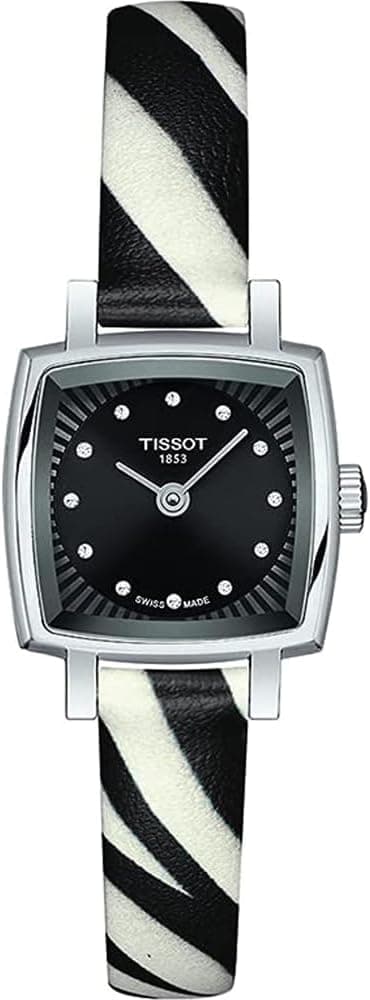 Tissot Women's Lovely 316L Stainless Steel case Swiss Quartz Watch with Faux Leather Strap, Multicolor, 9 (Model: T0581091705600), White,Black, Quartz Watch on Amazon.ae - Price Tracker