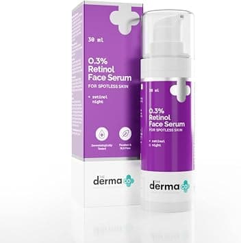 The Derma Co 0.3% Retinol Face Serum for Fine Lines & Wrinkles | Helps Reduce Acne Marks, Pigmentation, Uneven Skin Tone & Dark Spots | Skin Brightening Overnight Face Serum for Spotless Skin, 30ml على Amazon.ae - متتبع الأسعار