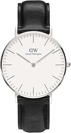 Daniel Wellington Classic Sheffield Black/Silver Watch, 36 mm, Leather, for Men and Women on Amazon.ae - Price Tracker