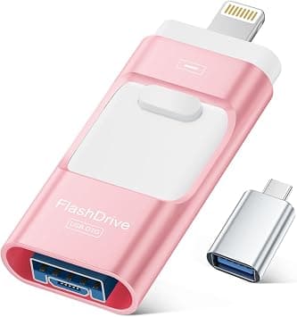 MFi Certified Flash Drive for iPhone 512GB, Photo Stick Memory Stick for iPad, USB Thumb Drive for Photos Videos Transfer & Backup, External Storage Compatible for iPhone/Android/PC/Mac (Light Pink) على Amazon.ae - متتبع الأسعار