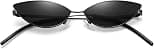 MEETSUN Retro Vintage Cat Eye Sunglasses Narrow Small Oval Glasses Petals Shape Curved Temple Design - Best Deal Finder
