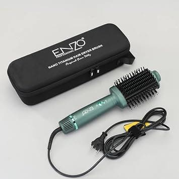 ENZO EN-4110 Professional 1500W Volumizer Styler & Negative Ion Hot Air Brush – 2-in-1 Blow Dryer and Straightener for Smooth, Voluminous Hair – Intl Version-(Green) على Amazon.ae - متتبع الأسعار