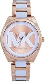 Michael Kors Women's Janelle Three-Hand Rose Gold-Tone Stainless Steel Watch MK7134 - Best Deal Finder