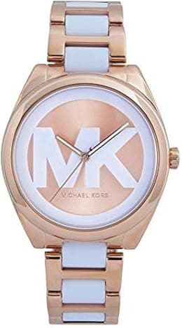 Michael Kors Women's Janelle Three-Hand Rose Gold-Tone Stainless Steel Watch MK7134 - Best Deal Finder