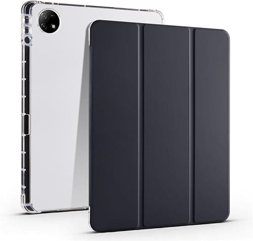 Tri-Fold Flip Case for HONOR Pad 10 HEY3-W00 HEY3-W10 12.1 inch 2025,Slim Lightweight Protective Cover with Transparent Honeycomb Back,Shockproof TPU with Pencil Holder (Black) on Amazon.ae - Price Tracker