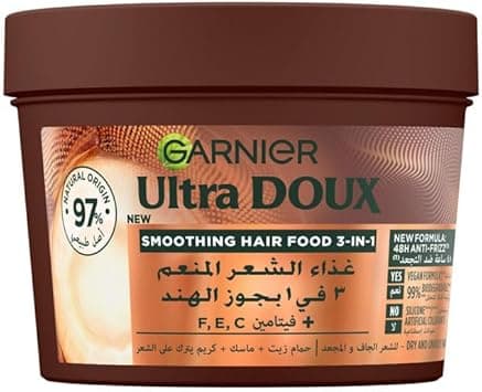 Garnier Ultra Doux Hair Food Smoothing Coconut and Macademia 3 in 1 Hair Mask For Frizzy Hair 390 ml on Amazon.ae - Price Tracker