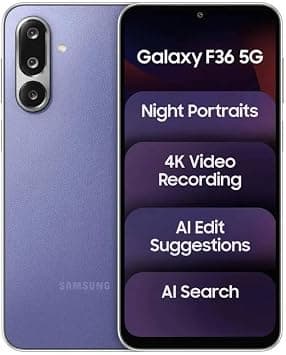 Samsung Galaxy F36 5G Smartphone (Violet, 6GB RAM, 128GB Storage) | 50MP OIS Camera | Circle to Search | Slim 7.7mm | Unlocked Indian Version على Amazon.ae - متتبع الأسعار