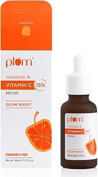 Plum 15% Vitamin C Face Serum For Glowing Skin | Non Irritating Formula | For Dull Skin | With Mandarin | Beginner Friendly, For All Skin Types | Men & Women l 100% Vegan | 30 ml on Amazon.ae - Price Tracker