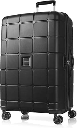 American Tourister Hundo Suitcase, Check-In Size 81 cm / 30 inch, 4 Spinner Wheels, Hard Top, Polypropylene, Black|DuoSaf Security Zipper|TSA Lock|Expandable - 3 Years Global Warranty on Amazon.ae - Price Tracker
